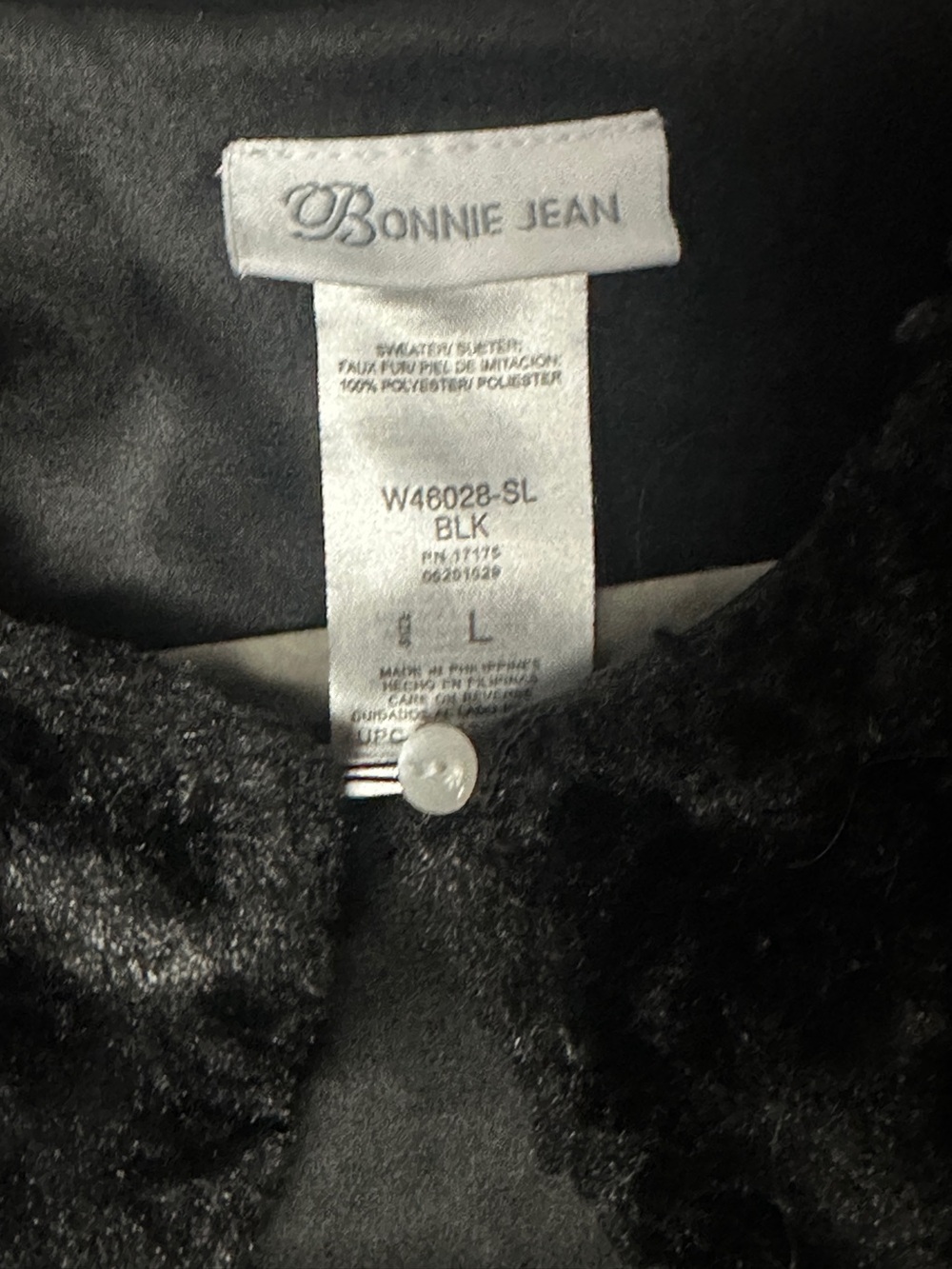 Black Faux Fur Teddy Jacket/Cropped Bolero - Picture 3 of 3